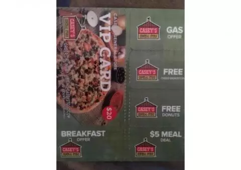 Casey’s pizza cards